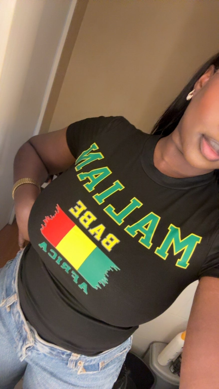 Malian Babe Africa – Top noir manches courtes