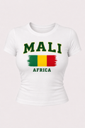 Mali Africa – Top blanc manches courtes