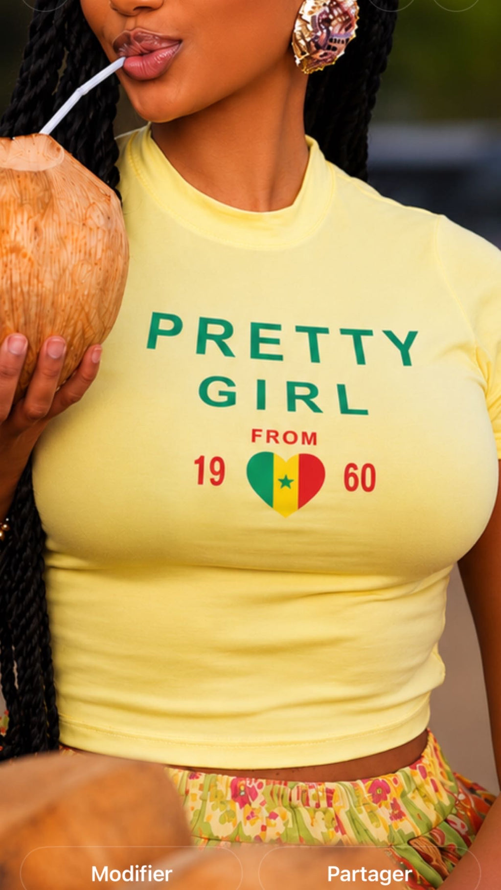 Pretty Girl From Senegal 1960 – Top jaune