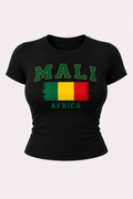 Mali Africa – Top noir manches courtes