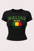 Malian Babe Africa – Top noir manches courtes