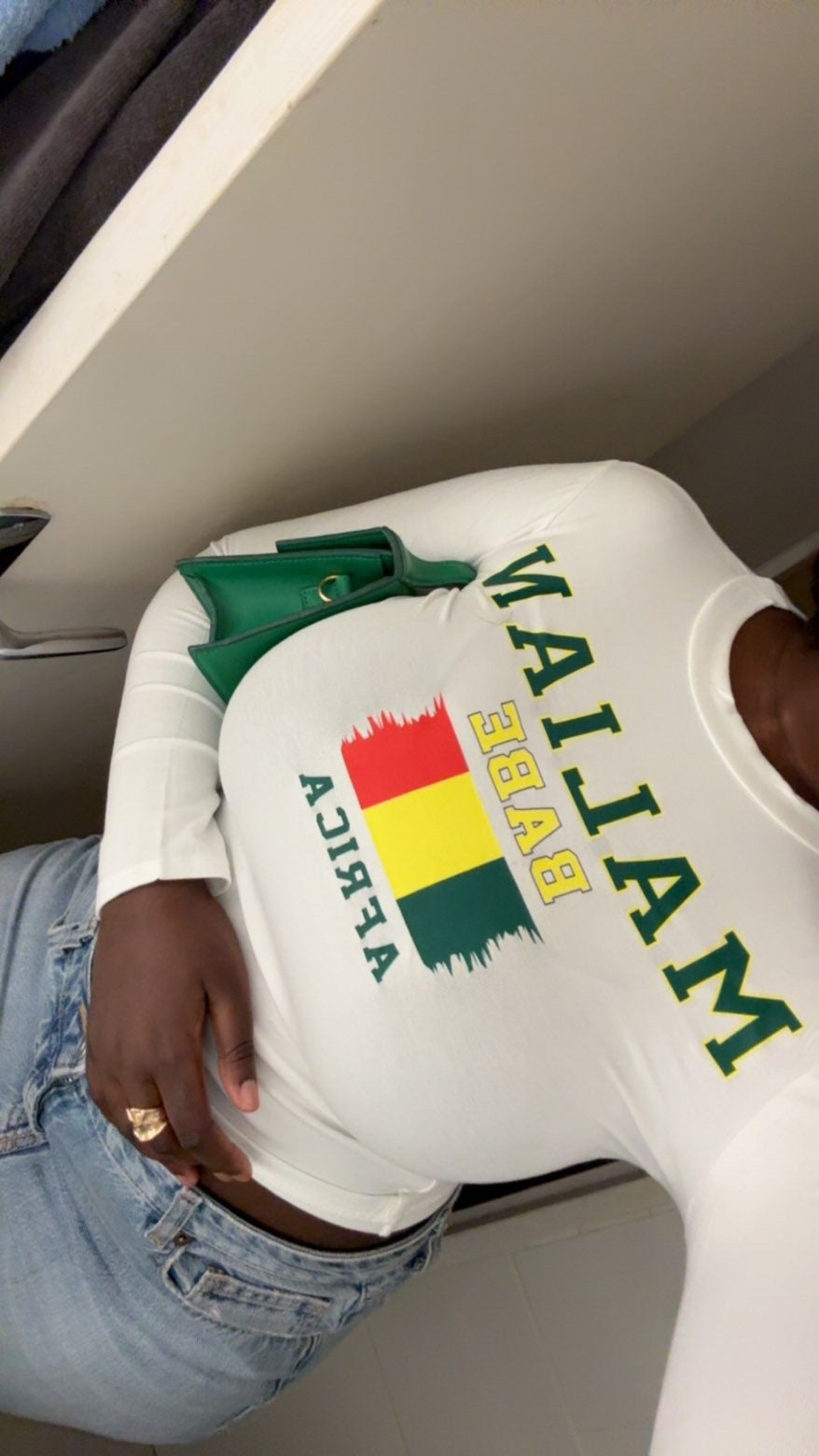 Malian Babe – Top Femme Manches Longues Blanc