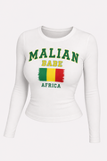 Malian Babe – Top Femme Manches Longues Blanc