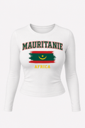 Mauritanie Africa – Top Femme Manches Longues Blanc
